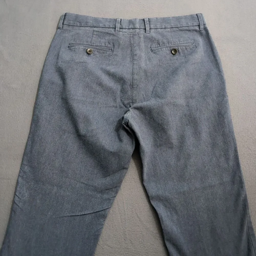 Banana Republic Men 31X30 (33X27) Blue Straight Fit Oxford Dress Pants
